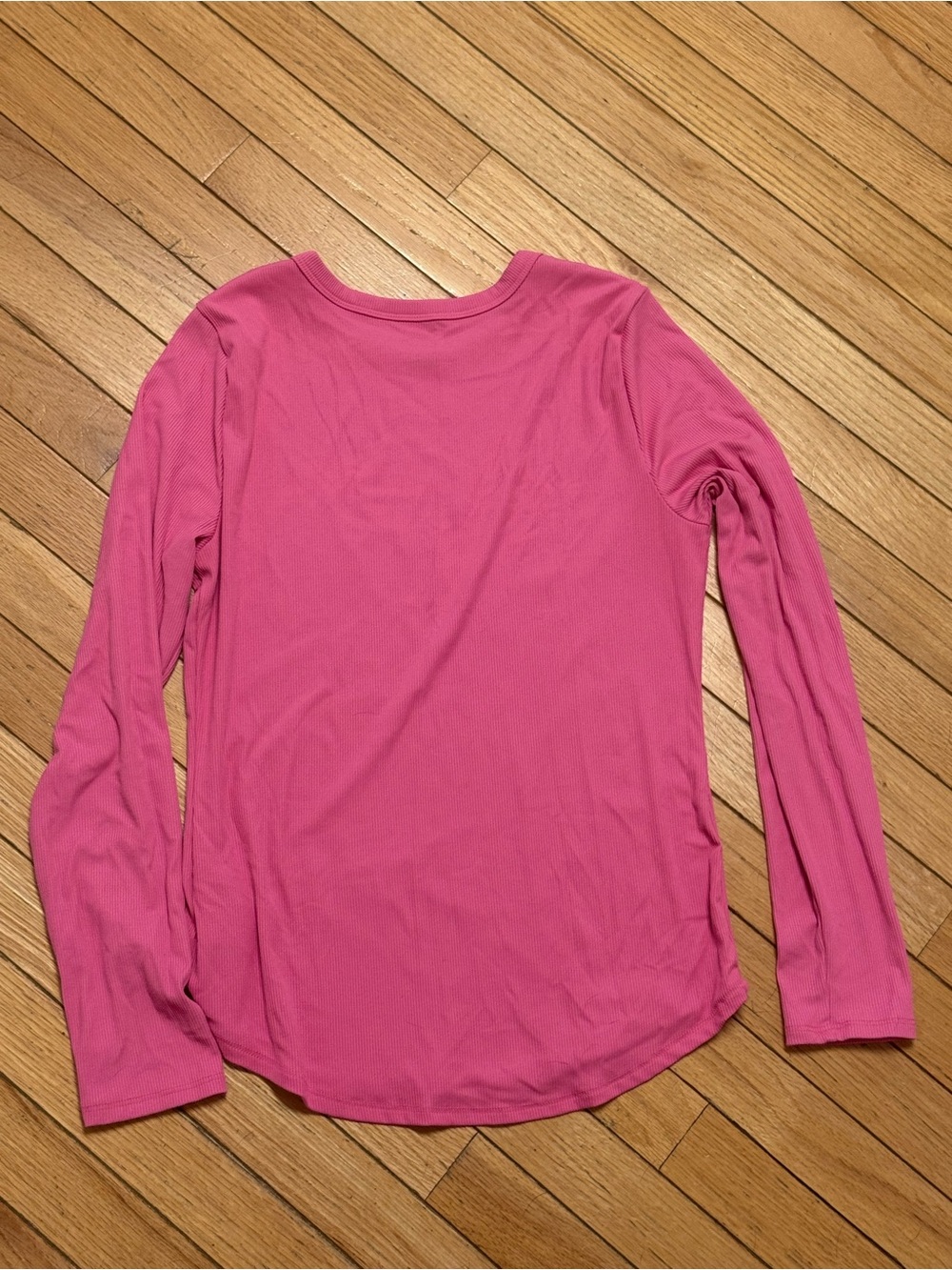 No Boundaries Long Sleeve Crewneck Top — Hot Pink